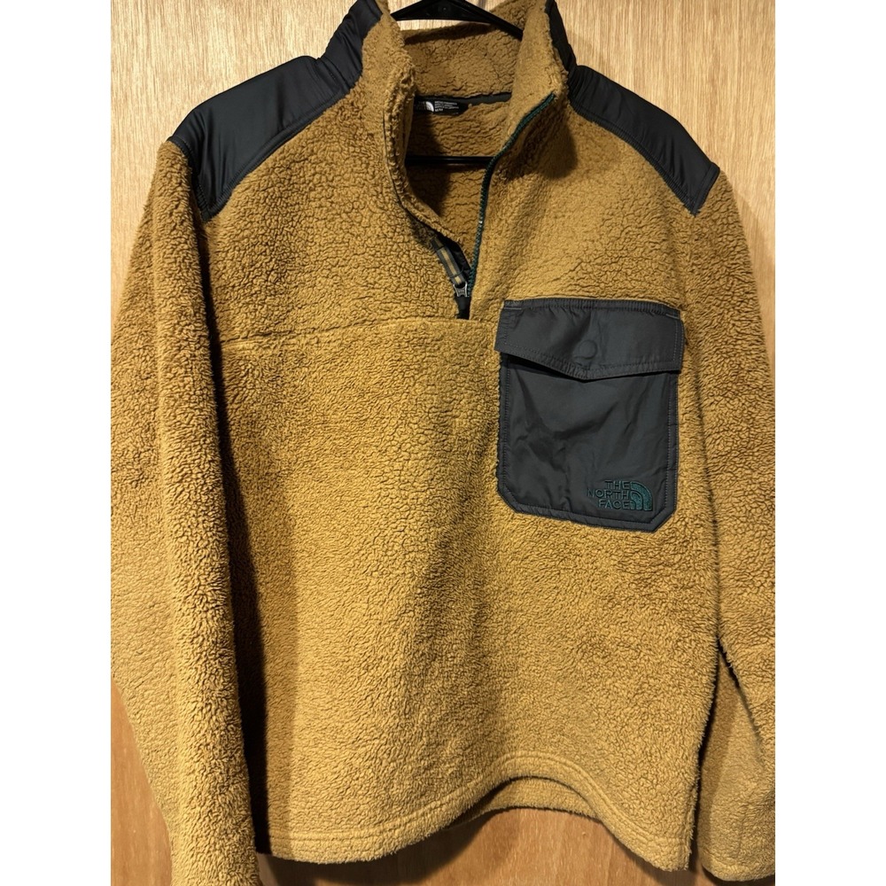 The North Face Men's Medium High Pile Sherpa Pullover Fleece Jacket Brown